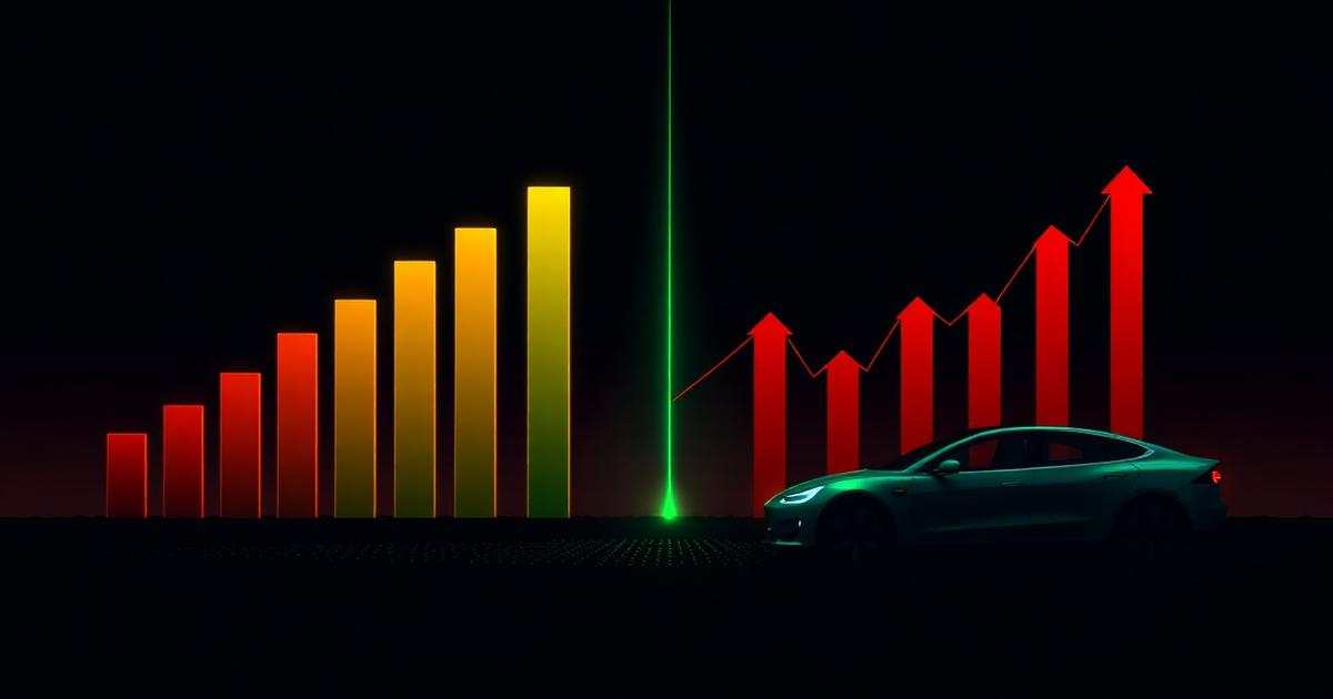 July 2026 market winners and losers: rising green bars for megacap tech versus falling red bars for semiconductors and Tesla